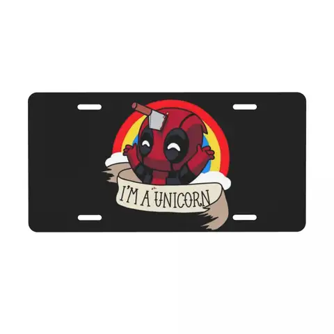 Deadpool Manga ป้ายทะเบียน Vanity แท็กตกแต่งรถป้ายทะเบียนด้านหน้า 12x6 นิ้ว