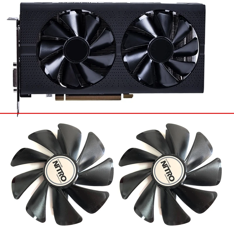 FD10015M12D CF1015H12D RX 590 580 480 470 570 GPU Cooler Fan For Sapphire RX470 RX590 RX580 RX480 RX570 NITRO SpecialEdition Fan