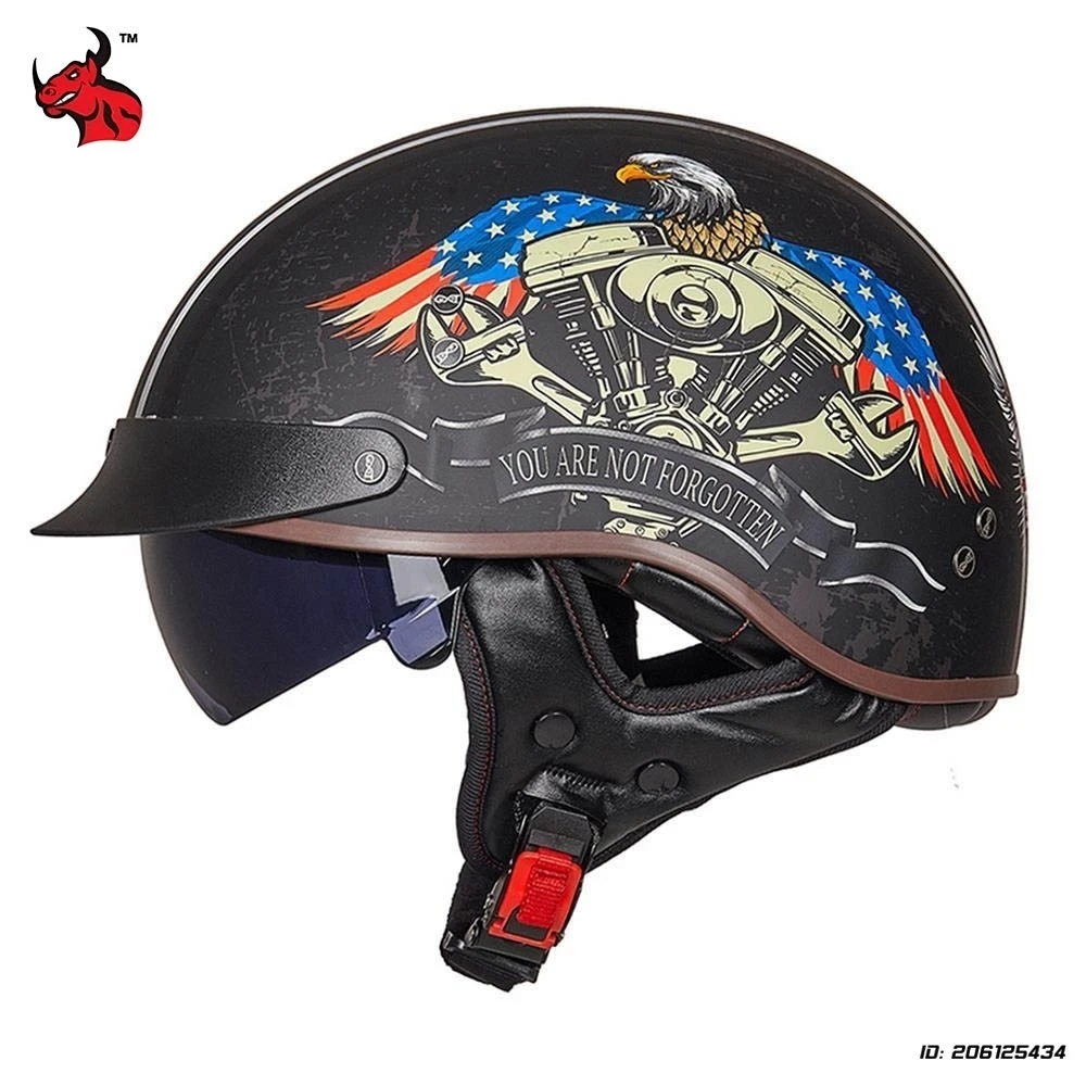 

Motorcycle Helmet Casco Moto Half Helmet Open Face Half Moto Helmet Retro DOT Certification Capacete De Moto Motocross Helmet
