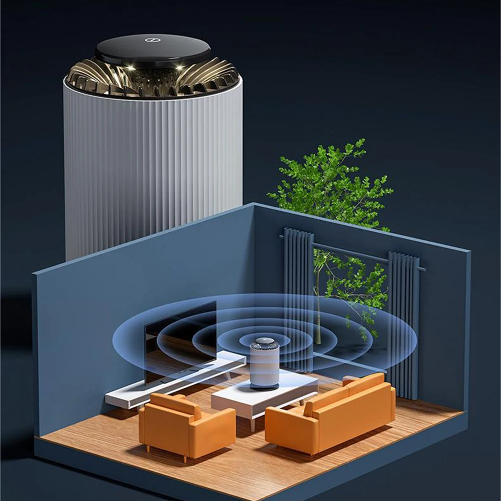 Compact Air Purifier For Small Spaces White And Black Indoor Air Cleaner Efficient Air Cleaning Fresh Air Deodorization