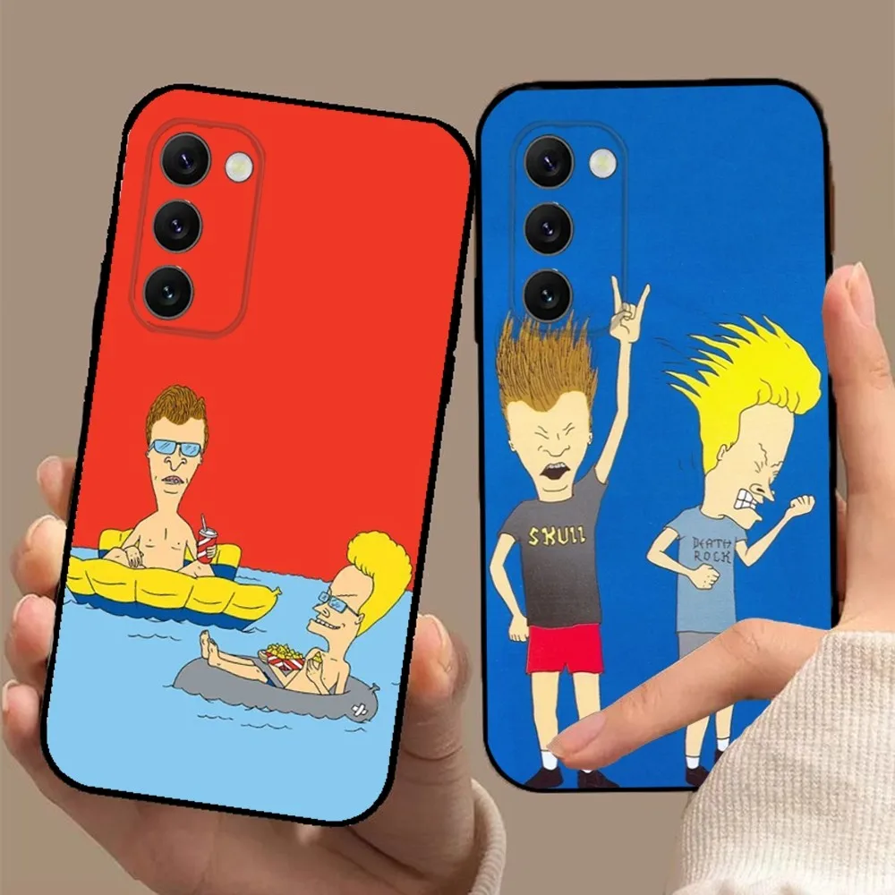 B-Beavis and B-Butt-Head Phone Case For Samsung S24,23,23,22,30,21,10,9,Note20 Ultra,Lite,Ultra,5G,Plus,FE,Black Soft Case