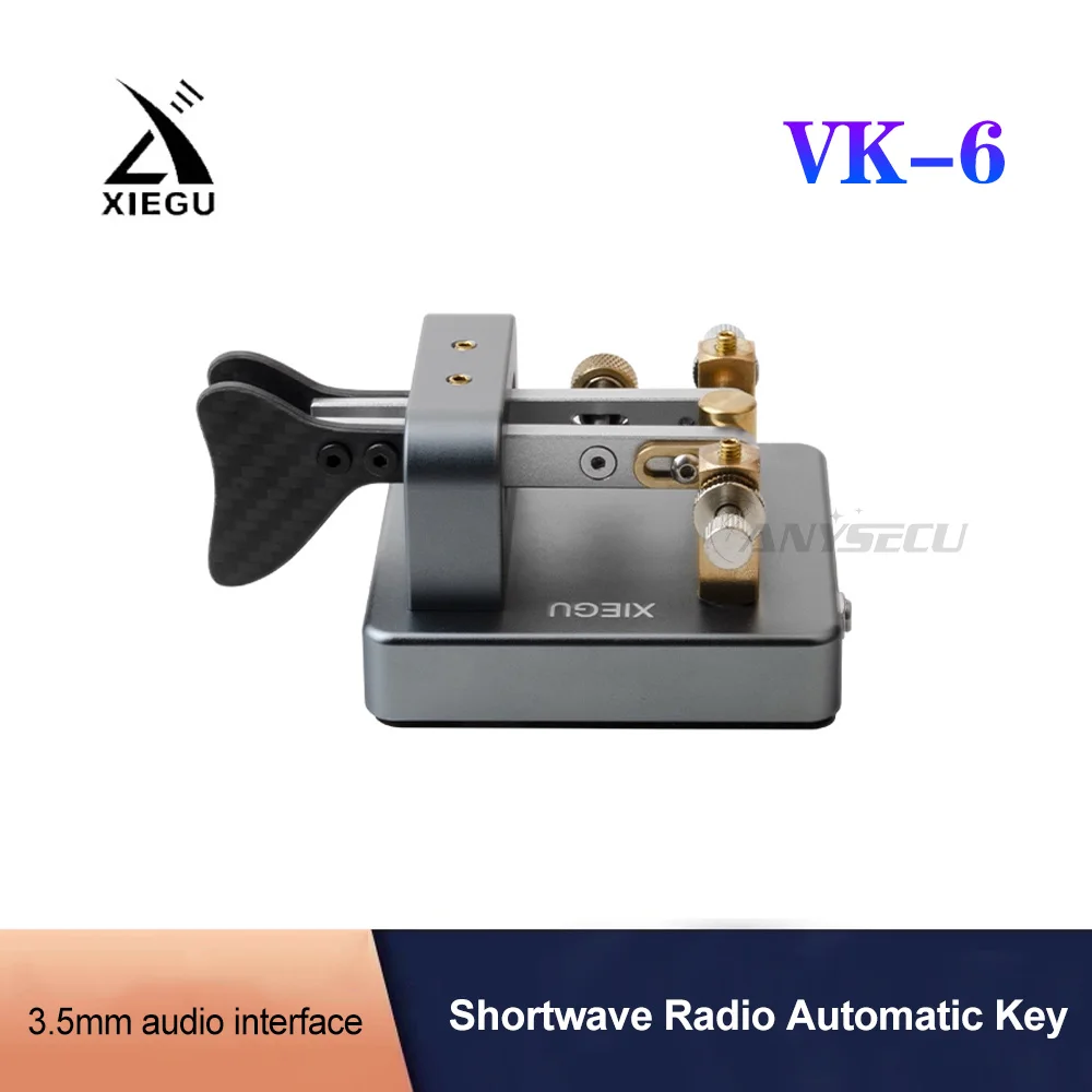 

XIEGU VK-6 Mini Shortwave Radio Aluminum Alloy Automatic CW Electric Key 3.5mm Interface with Adjustable Contact Gap