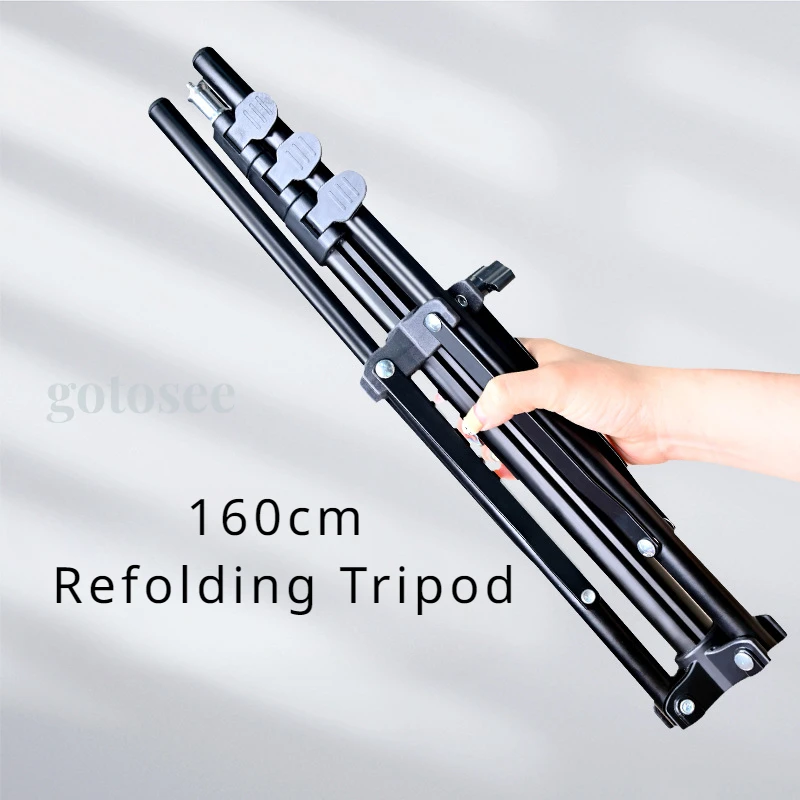 

160cm Adjustable Refolding Tripod Stand Aluminium Alloy Portable Stable Retractable Tripods Mobile Phone Holder For DSLR Cameras