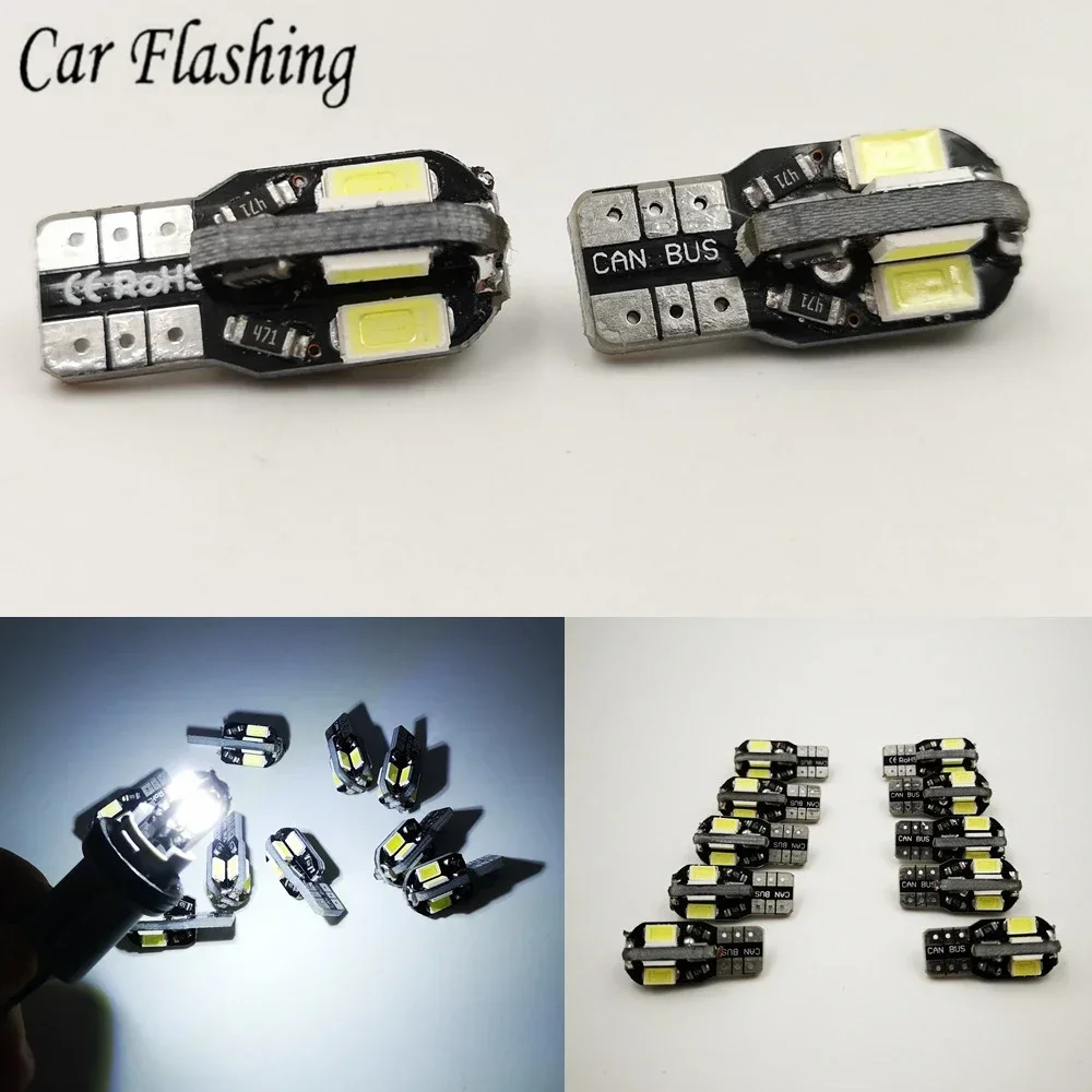 

New！ 20Pcs W5W T10 LED Bulbs Canbus 5730 8SMD 12V 6000K 194 168 LED Car Interior Map Dome Lights Parking Light Auto Signal Lamp