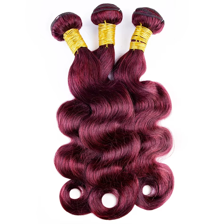 12A 99j Bordeaux Body Wave Menselijk Haar Bundels 100% Onverwerkte Braziliaanse 1/4/5/6 Stuks Ruwe Menselijk Haar Bundels Weave Extensions