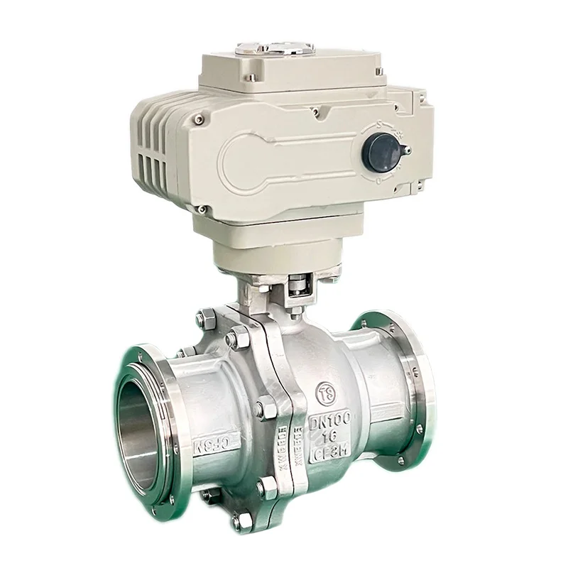 Custom 6 Inch Stainless Steel Electric Actuator Normal Temperature Automatic Ball Valve Flanged Connection PN16 Operating