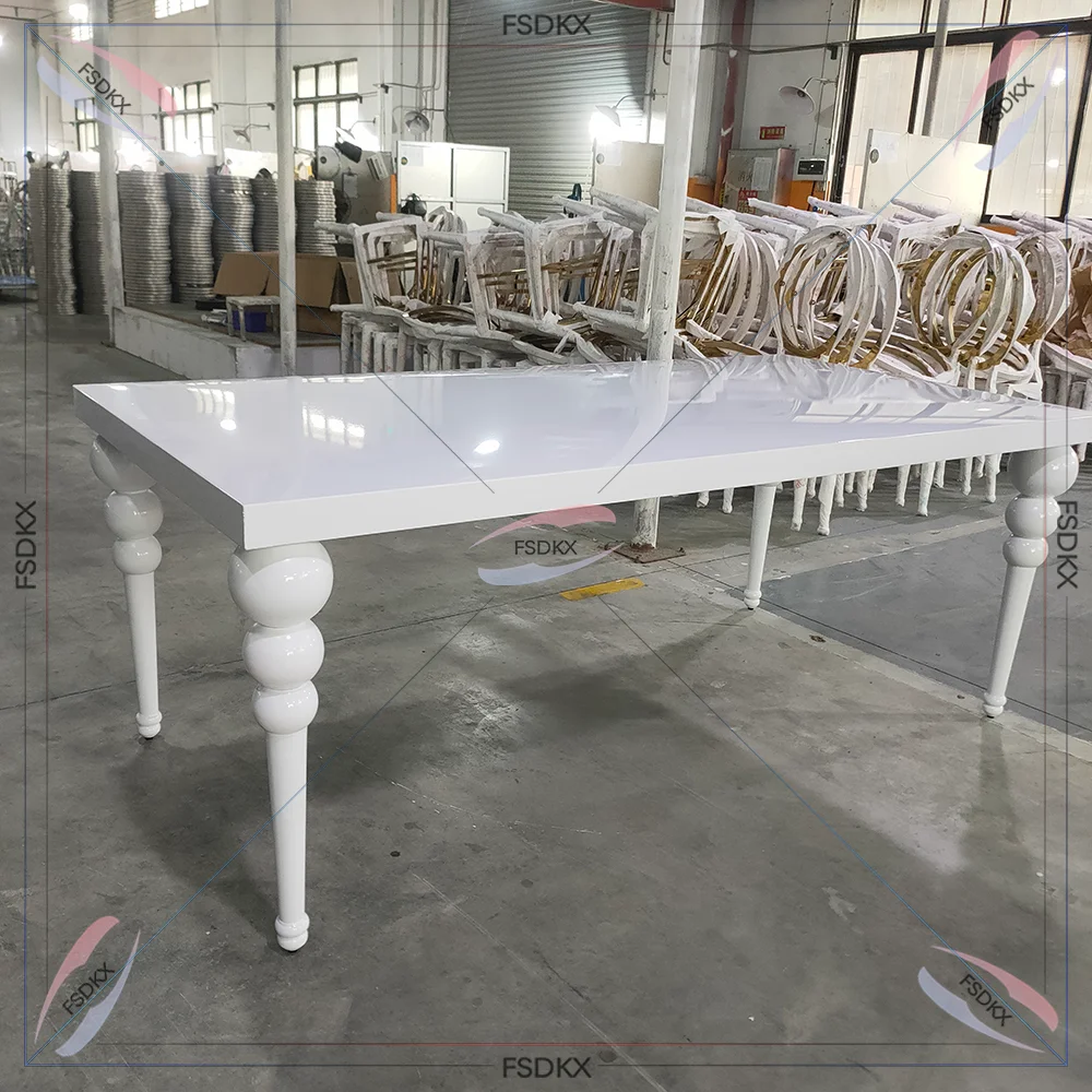 

Classic White Good Quality Rectangle Banquet Party Dinner Table For Wedding Party Reception