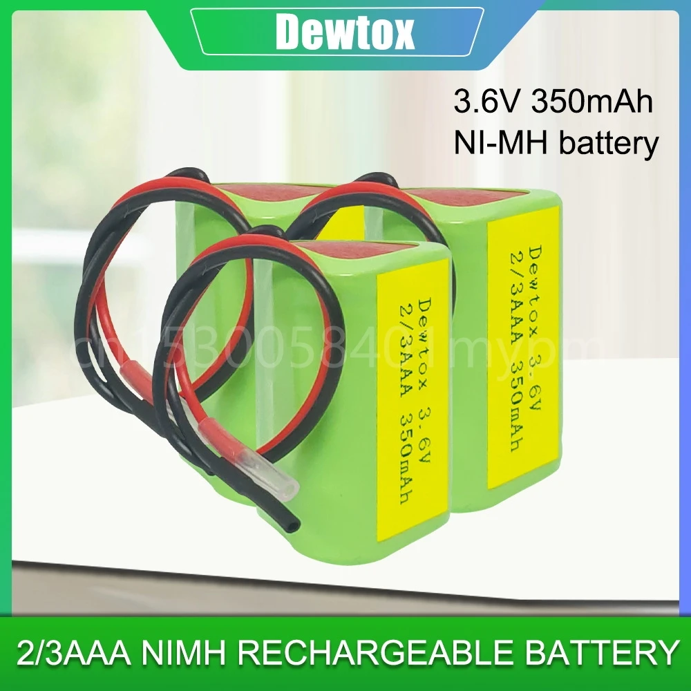 3.6V 2/3AAA 350mAh NI-MH Rechargeable Battery with Cable 3* Battery 2/3 AAA for Circuit Board Medical Equipment Toys