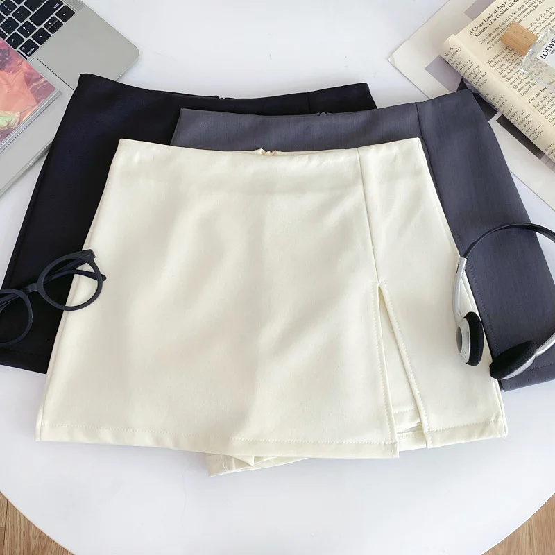 

Женская юбка-костюм Faion с высокой талией и разрезом, новая коллекция Весна-Лето, А-силуэт, защита от просвечивания, удобная посадка, на молнии