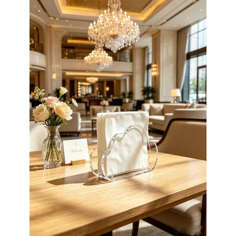 1pc Transparent Acrylic Cloud-Shaped Napkin Holder Tissue Box For Home Dinner, Western Restaurant, Cafe, Tabletop Storage Rack