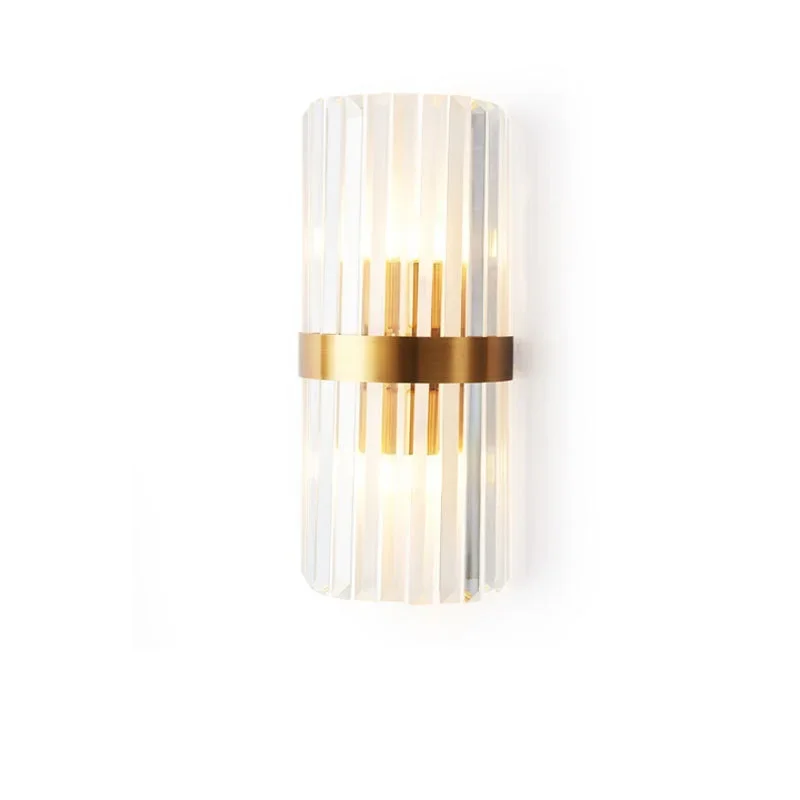 

Crystal Wall Lamp Light Luxury Post Modern Simple Living Room Background Wall Bedroom Bedside Corridor Led Wall Sconce Lamp E14