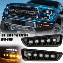 FOR FORD F-150 RAPTOR 2017 2018 2019  LED Light Bar DRL Daylight Day Time Running Light Fog Lamp Cover w/Wiring Set (2pcs/set)