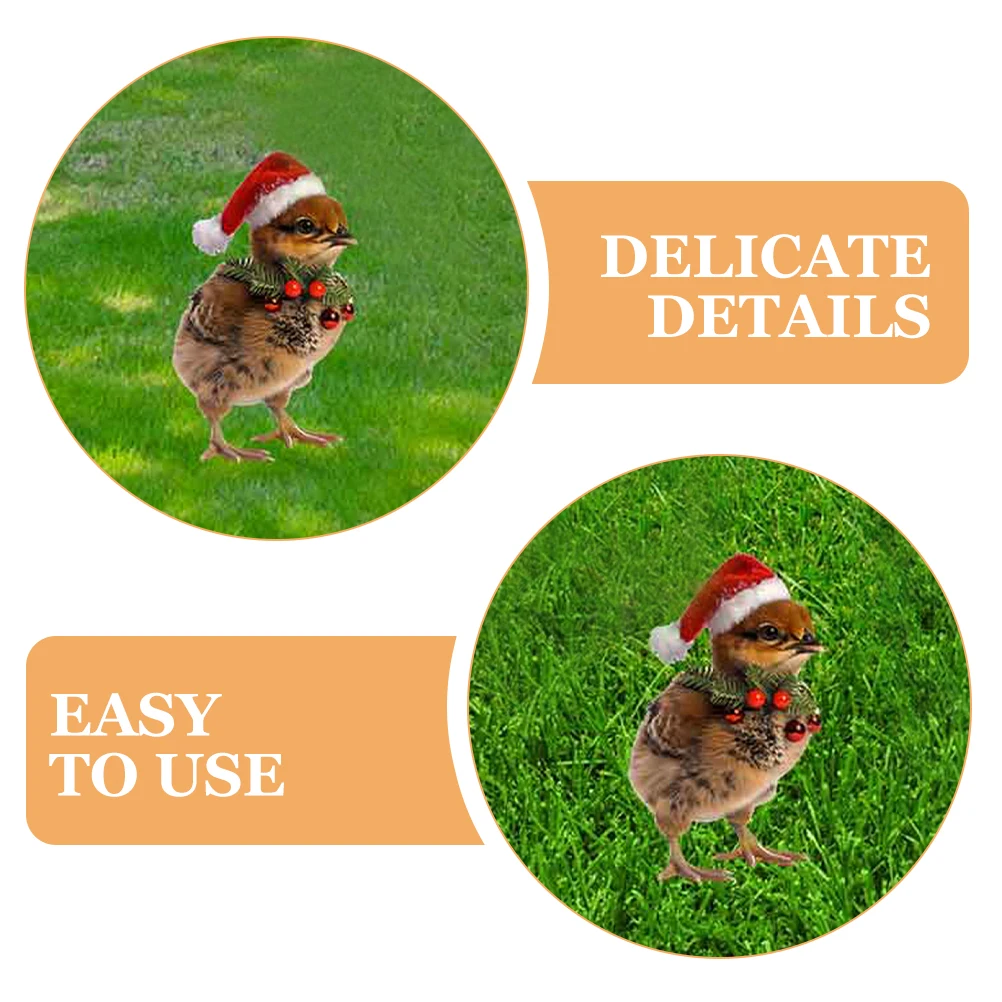 

Christmas Decoration Chicken Yard Garden Stake Lawn Ornament Metal Sign Outdoor Courtyard Insert Durable Safe Easy Install