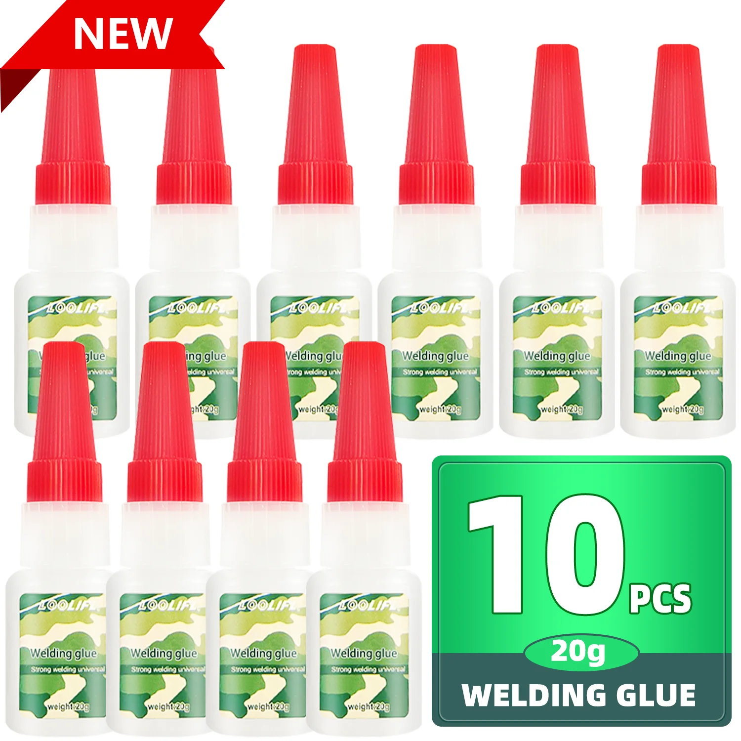 Pegamento líquido superfuerte para soldadura de metales, adhesivo oleoso para hierro fundido y aluminio, herramientas para reparación de automóviles, pegamento de uso general para metal y resina, 10 unidades