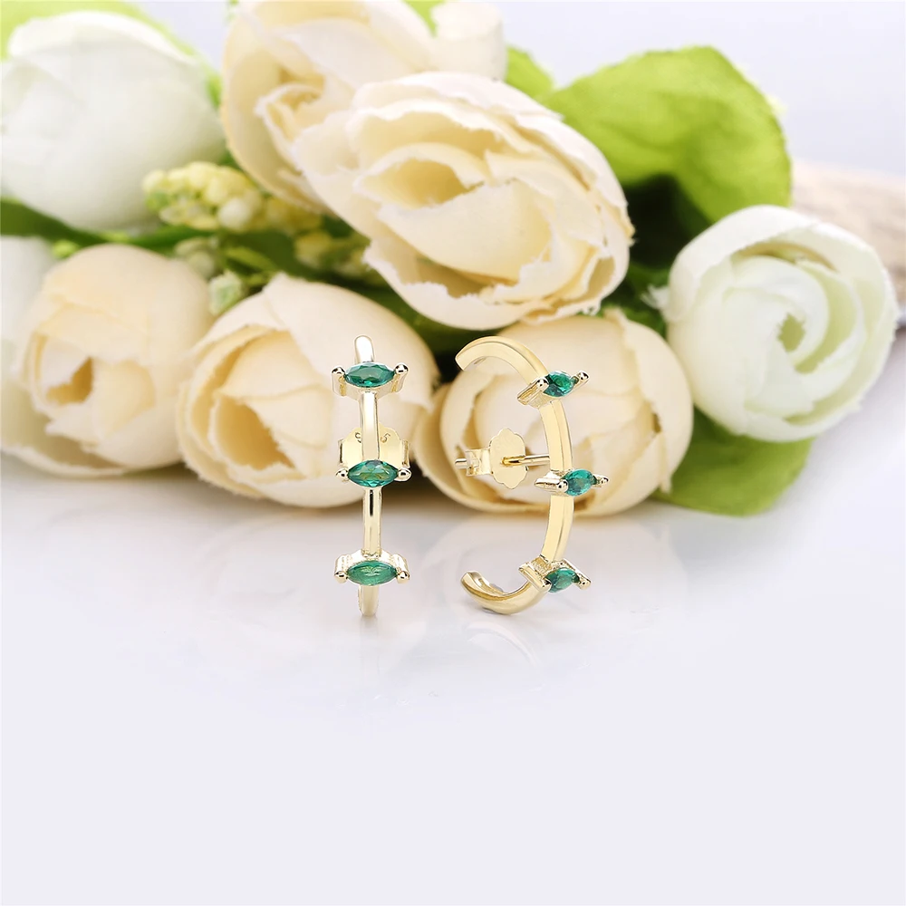 SHADOWHUNTERS ريال 100% 925 فضة الكرمة الأخضر كريستال تشيكوسلوفاكيا وأقراط بيان امرأة المجوهرات بالجملة الربيع نمط #4