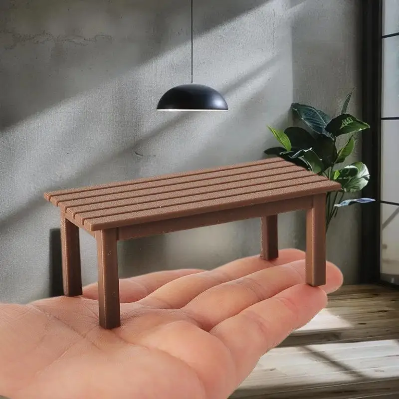 

1/12 Dollhouse Simulation Table Bench Model Furniture Decoration Dolls House Living Scene Ornament Pretend Play Toys