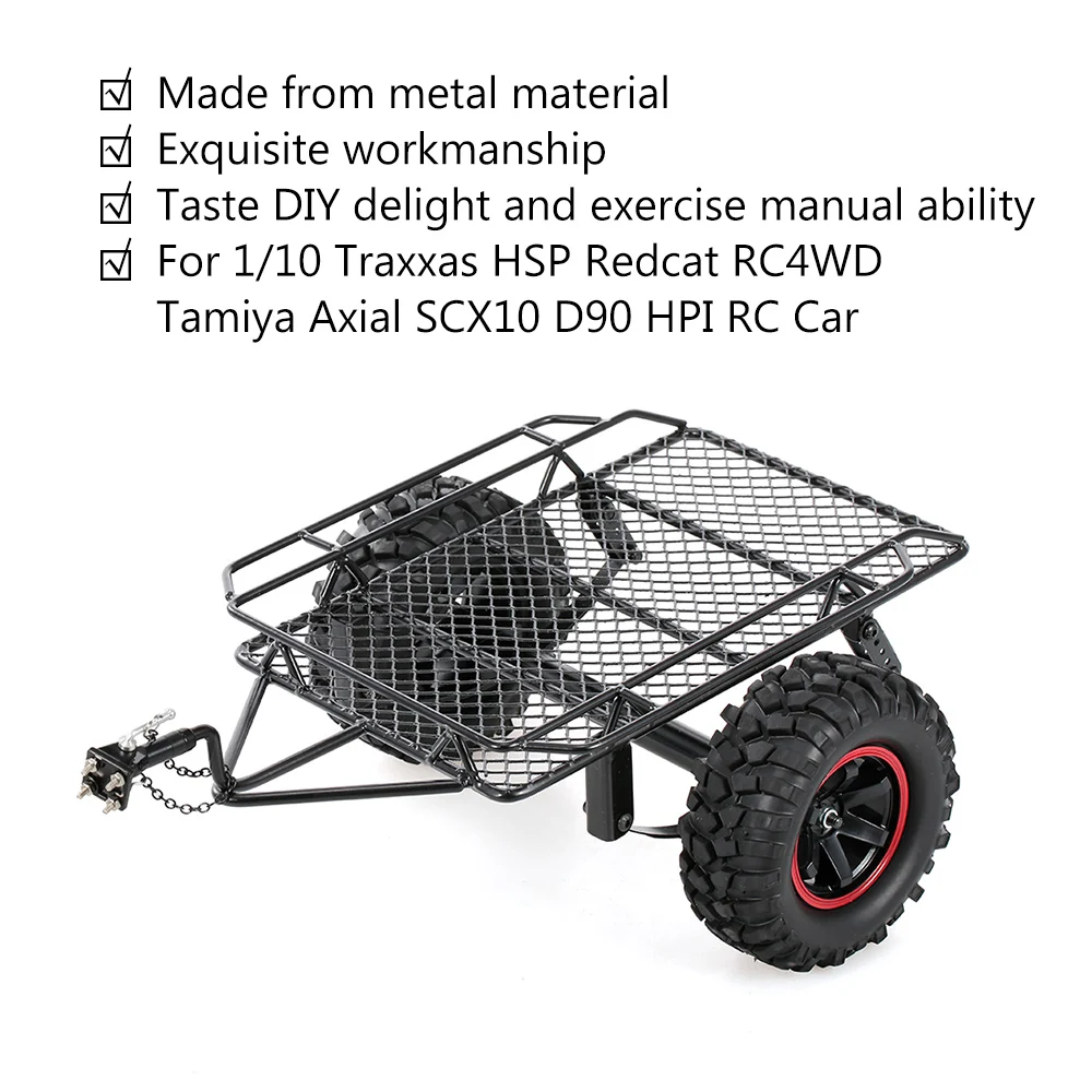 Hopper Trailer Car Trail for 1/10 SCX10 D90 HPI RC Crawler Car DIY  Trailer Car