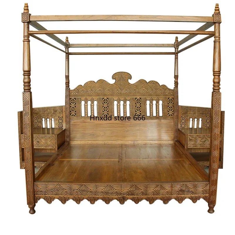 South East Asia style solid wood hedgehog red sandalwood BD278-3 four-column shelf bed Thai