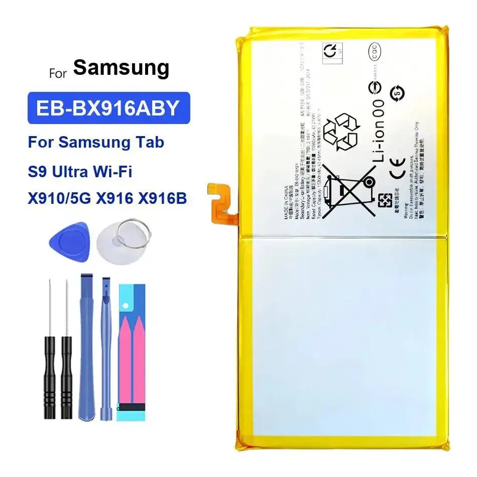 

11200Mah Tablet Battery EB-BX916ABY For Samsung Tab S9 Ultra WI-FI X910 5G X916 X916B Good Low-Temperature Performance