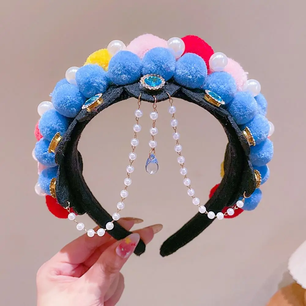 

Tassel Beijing Opera Headband Tang Suit Hair Hoop Pearl Chinese New Year Headwear Girl Hair Accessories