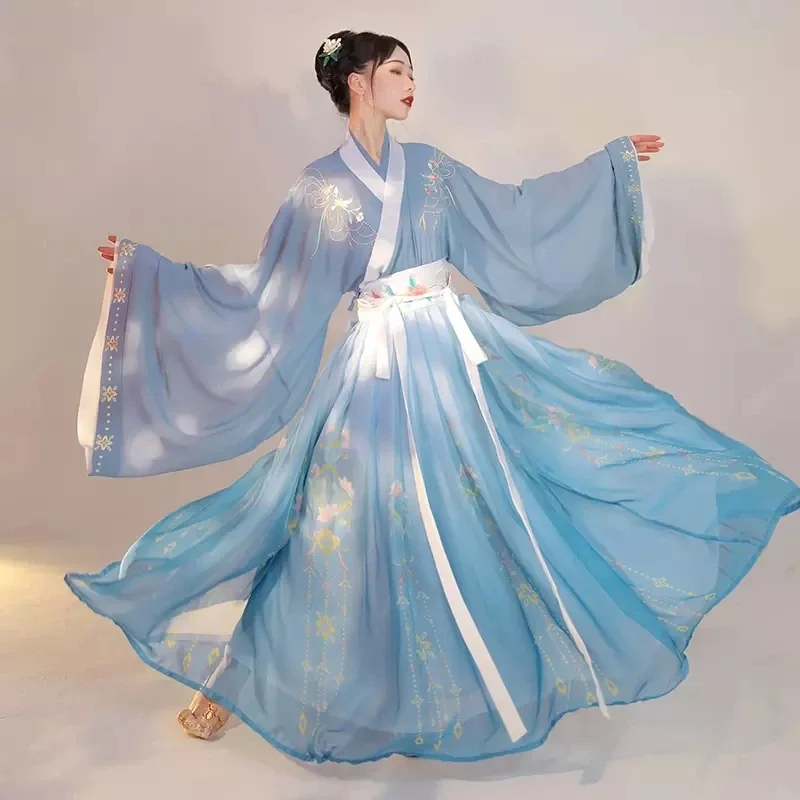 Chinese Traditional Hanfu Costume Woman Ancient Han Dynasty Dress Oriental Princess Dress Lady Elegance Tang Dynasty Dance Wear