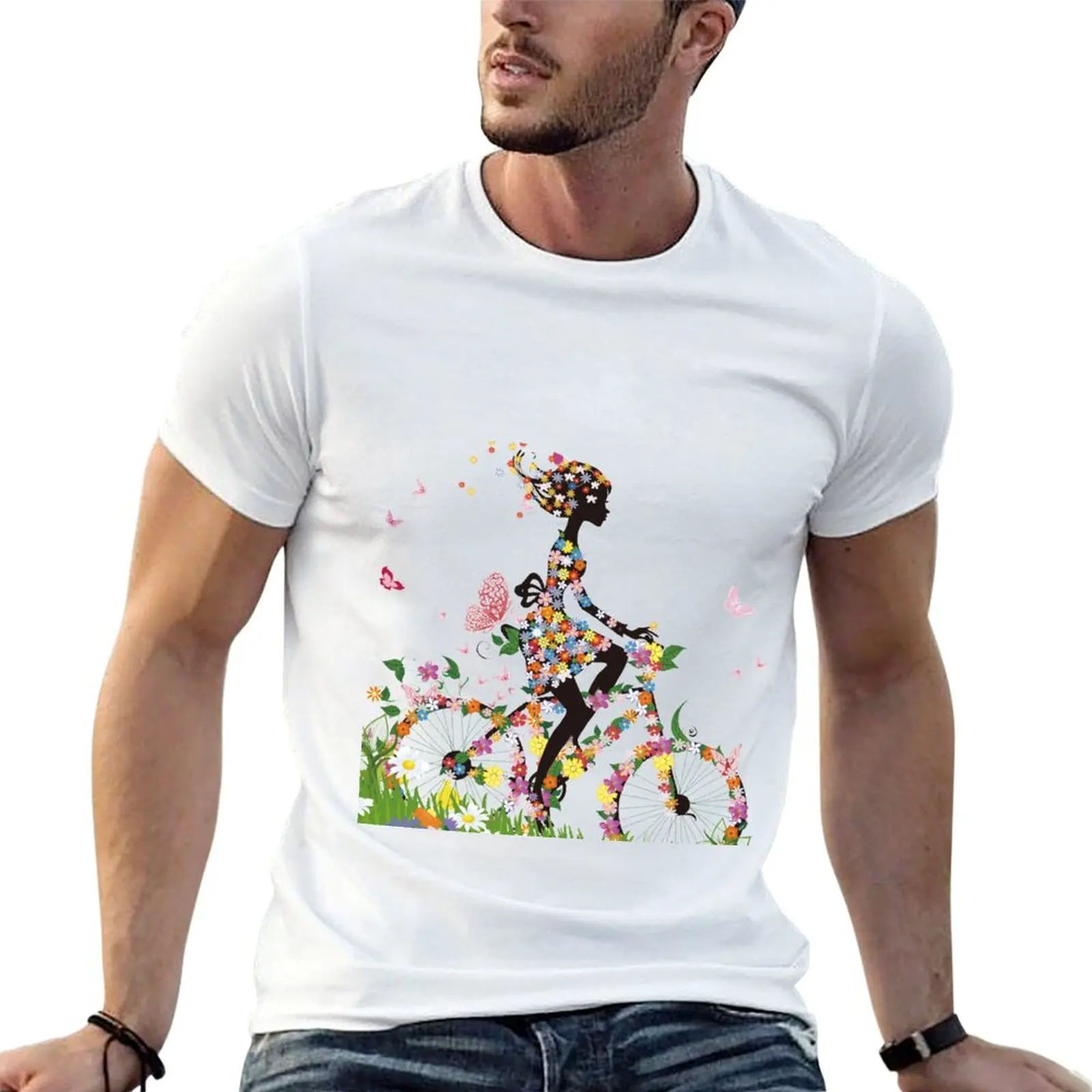 Traveler flower girl T-Shirt topping Personalized t-shirt workout shirts for men