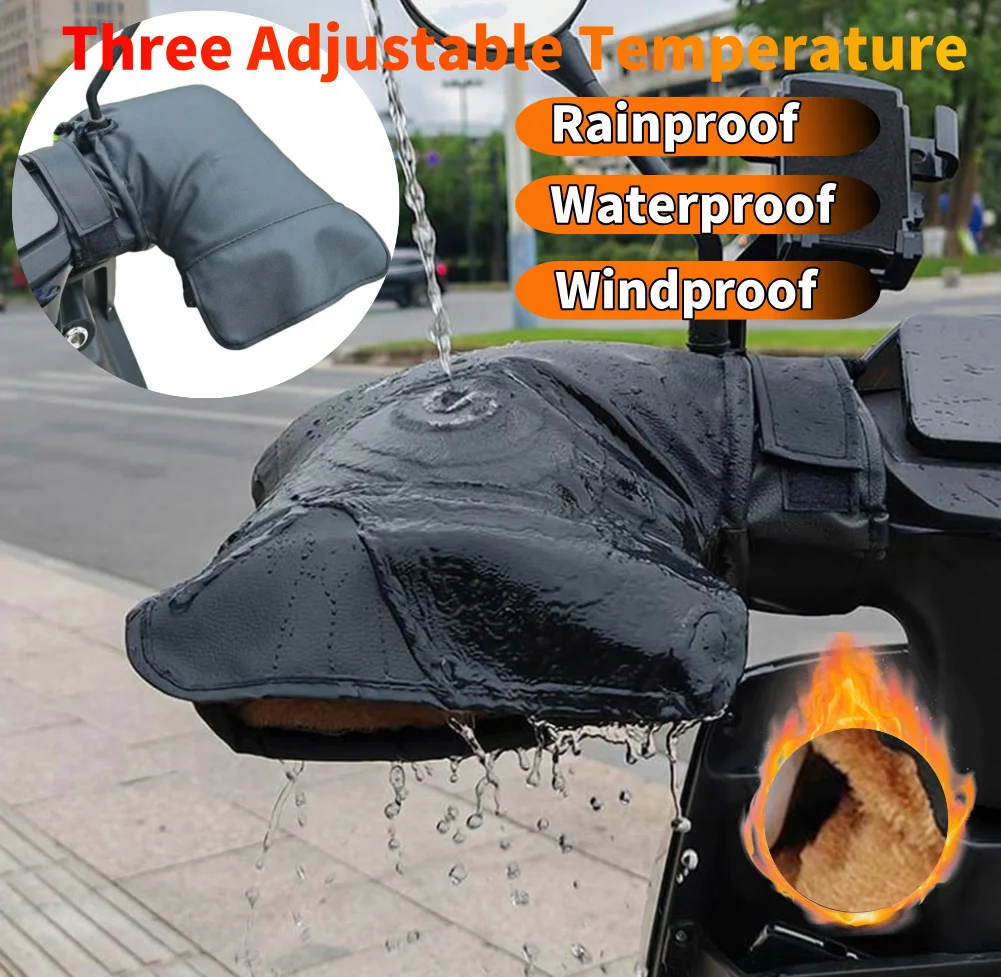 Windproof Motorcycle Heated Handlebar Gloves USB Charging Keep Warm Motorbike Heated Handle for Bicycle MTB Motorcycle Scooter