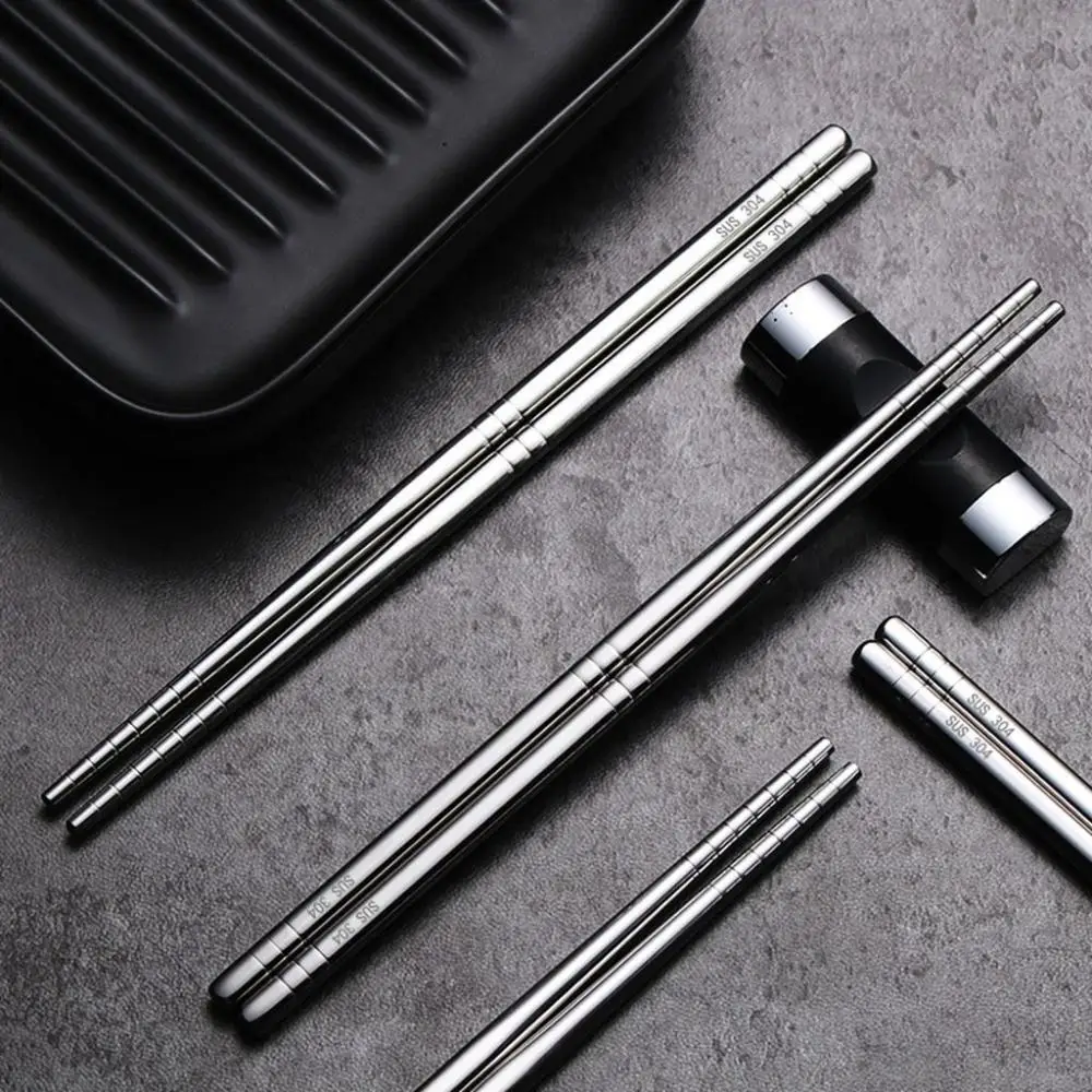 

304 Stainless Steel Non-slip for Home,Restaurant High Temperature Metal Chopsticks Chopsticks Tableware Kitchen Accessories