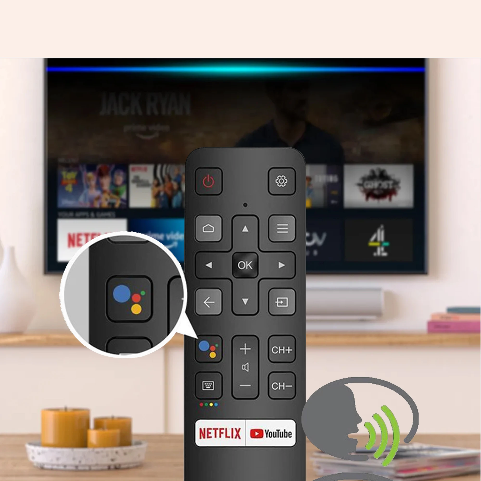 

eplacement Remote Control RC802V FUR6 for TCL TV XRC802V FUR6 32S6800 43P8 55T8S 32S6500 40S6500 43S6500 49S6500 65C815 43P8M 43