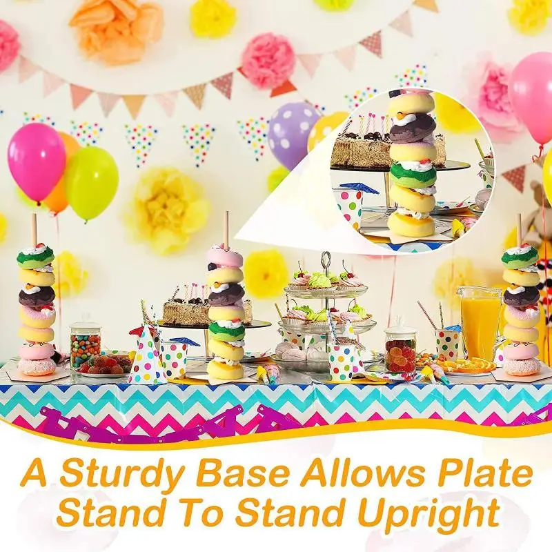 1 Set Wooden Doughnut Holder Dessert Display Rack Dim Sum Bread Sales Rack Donut Stand Birthday Party Wedding Table Decoration