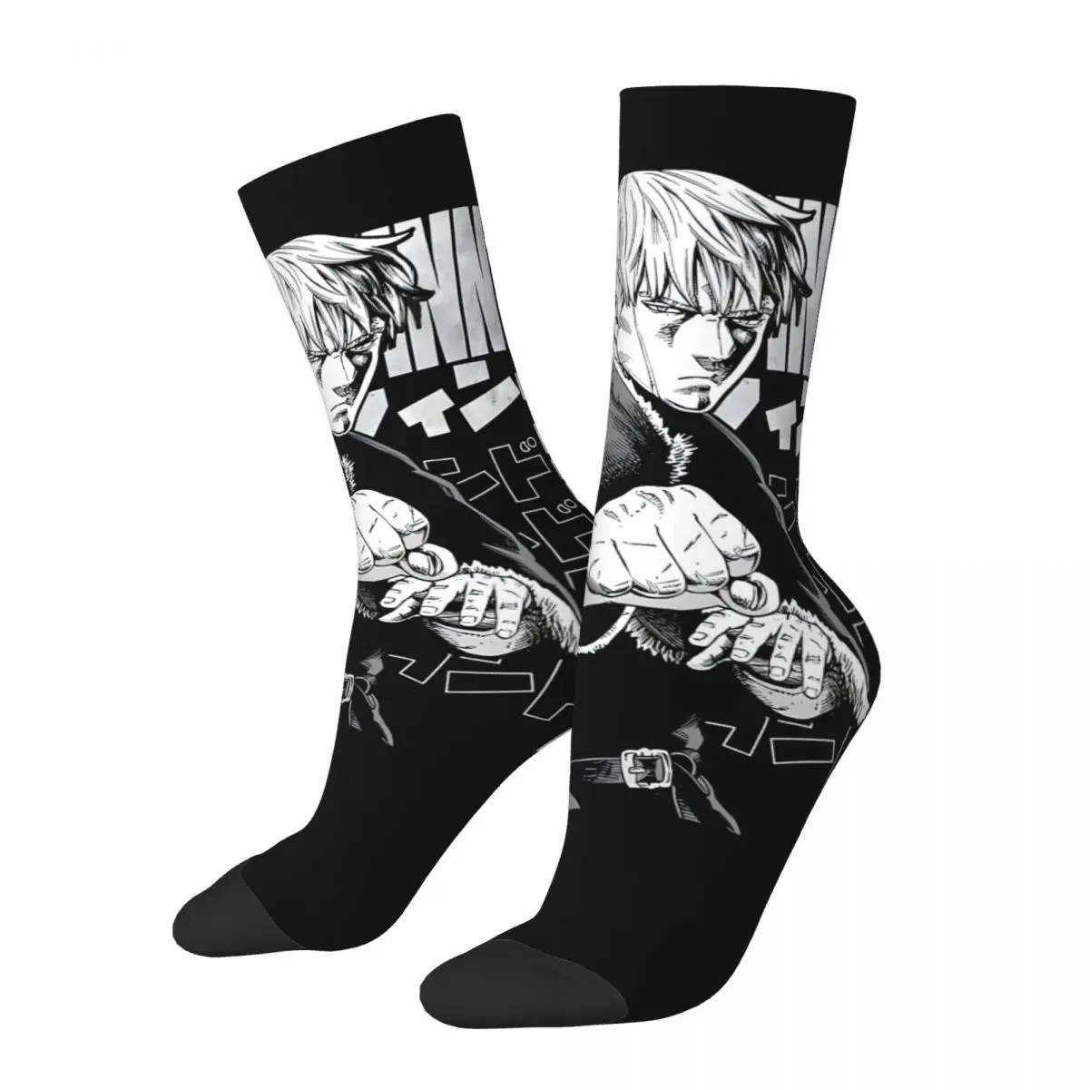 

Thorfinn Vinland Saga Anime Men's Socks Retro Harajuku Thorfinn Street Style Novelty Seamless Crew Sock