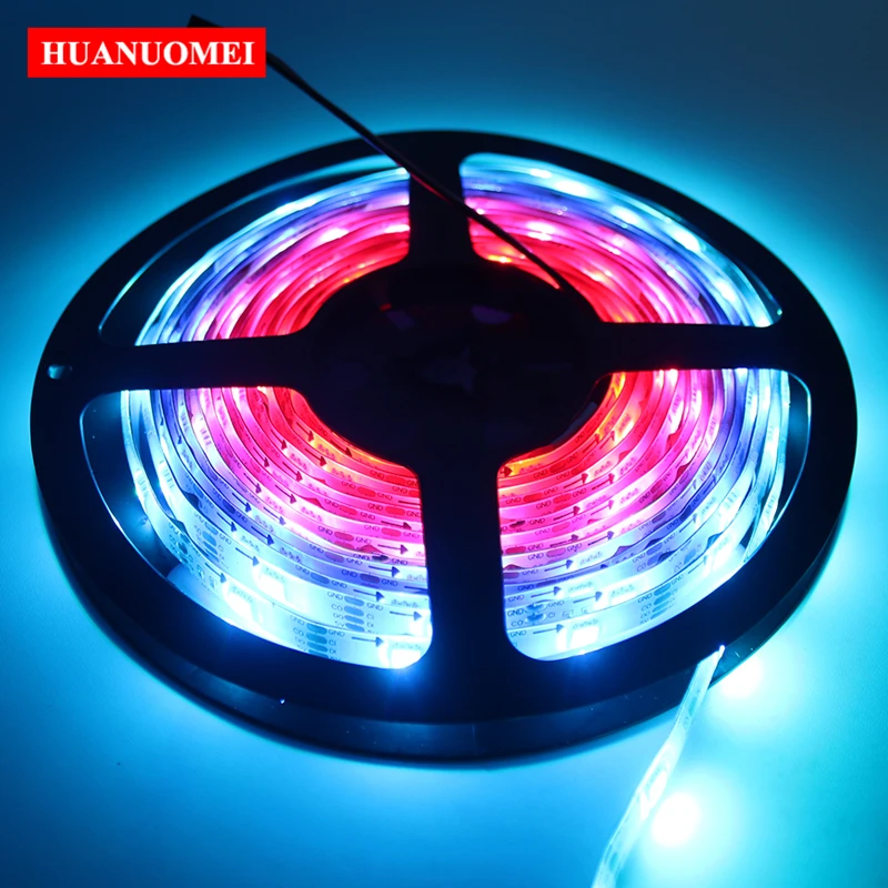 Addressable 32LEDs/M APA107 Pixel LED RGB Strip Light Ceiling Flexible Tape Waterproof Silicon Coating IP65 WHITE PCB Decor Lamp