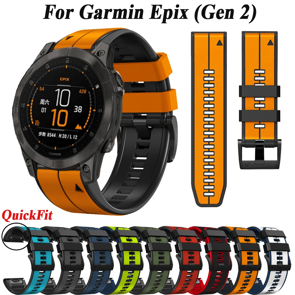 

Quickfit 22mm Silicone Band Strap For Garmin Epix Gen 2 Instinct Forerunner 955 945 935 MARQ Approach S70 S62 Wristband Bracelet