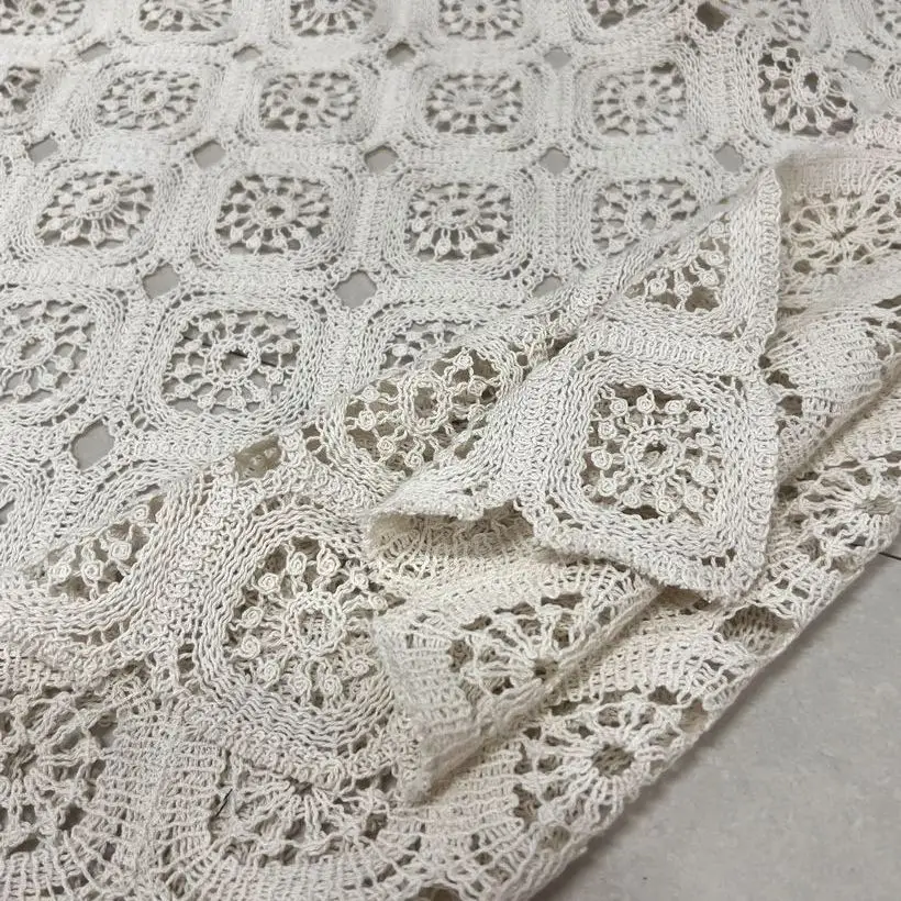 

100% хлопок, тисненая жаккардовая кружевная ткань, бежевая роза, дизайн, швейный материал, ткань для свадебного платья, продается по половине метра