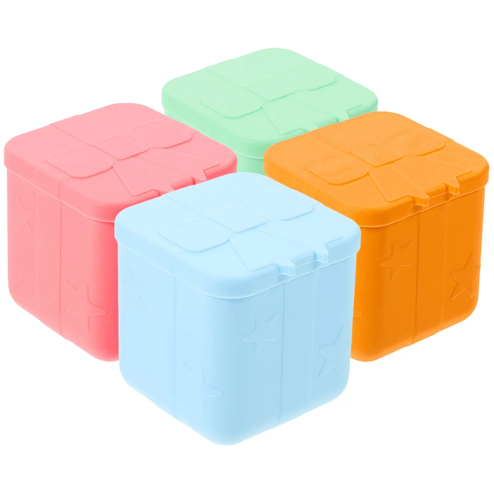 

4Pcs Silicone Sauce Box Salad Dressing Containers Condiment Cups Leakproof Portable Seasoning Containers for Home Hotel