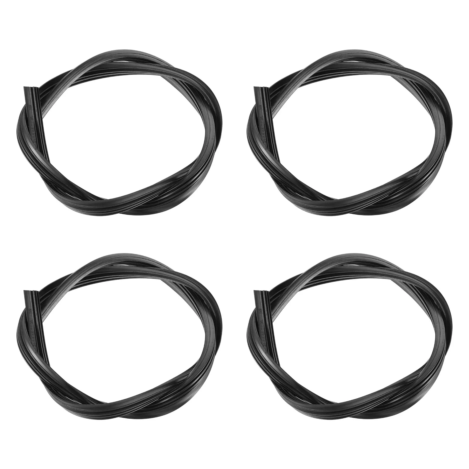 

4pcs Black Car Windshield Wiper Blade Refills Rubber Strips Boneless Replacement Part Various Models Long Lasting Material