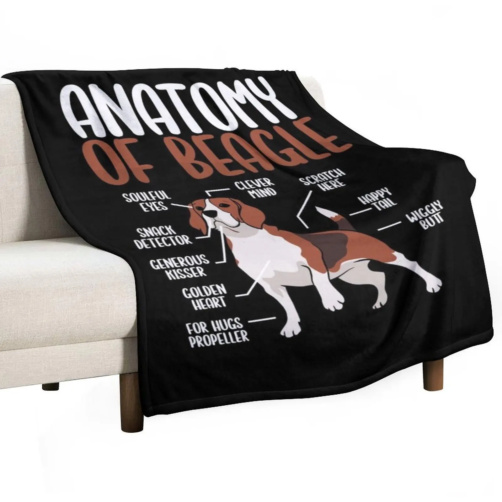 

Anatomy Of Beagle Throw Blanket Fashion Sofas valentine gift ideas Nap Personalized Gift Blankets