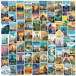 10/30/50/100Pcs Cartoon World Landmark Graffiti Decorative Stickers DIY Guitar Phone Water Cup Skateboard Waterproof Stickers