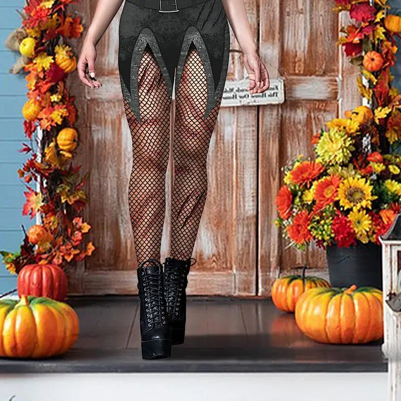 Halloween-legging voor dames Halloween-yoga-legging Zachte 3D-pompoenbroek Gestreepte dames Halloween-legging Halloween-joggingbroek