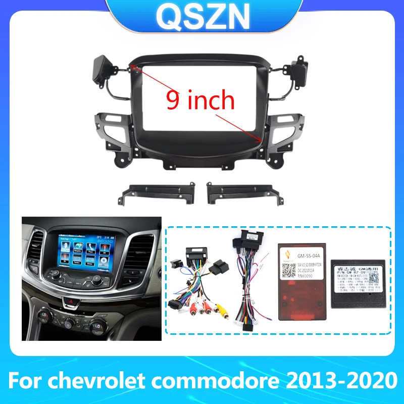 

Для chevrolet commodore 2013-2020 9-дюймовый автомобильный радиоприемник android фасция мультимедийный компакт-диск mp5 видео аудио стерео панель рамка жгут проводов.
