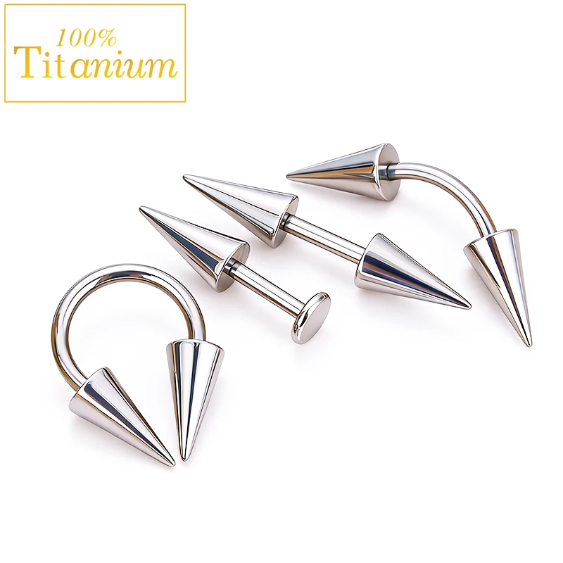 G23 Titanium Labret Lip Stud Internal Thread Eyebrow Banana Piercing Body Jewelry Tongue Nose Nail CartilageTragus Helix Earring