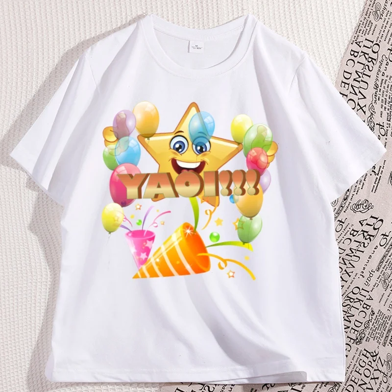 Pastel Yaoi Aesthetic T Shirt Casual Cotton Short Sleeve Round Neck Tees Soft Kawaii Graphic Tees Loose Printed Breathable Tees