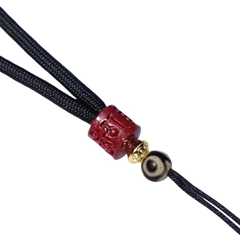 Cinnabar Accessories Sliding Rope Woven Rope 3 Eye Dzi Pendant Hanging Rope Men&Women's Necklace Rope Free Shipping