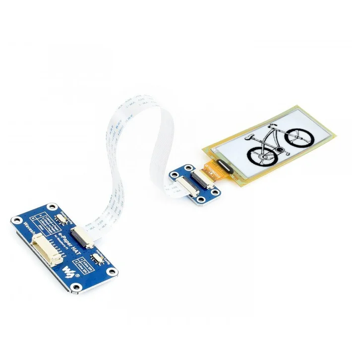 296X128 Chapéu de exibição de tinta eletrônica flexível de 2,9 polegadas para interface SPI de duas cores Raspberry Pi preto/branco