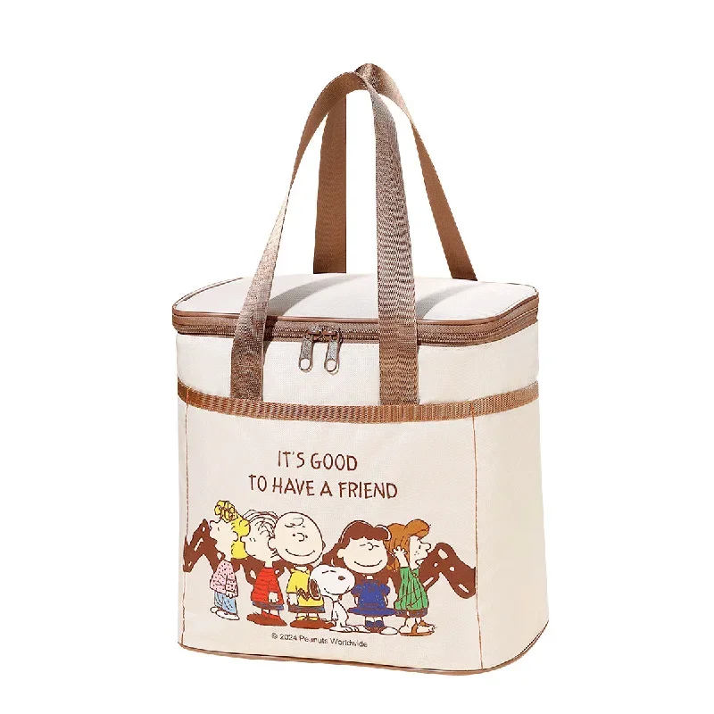 Custom Funny Cartoon Snoopy Lunch Box Waterproof Thermal Cooler Food Insulated Lunch Bag Kids For Kids Portable Picnic Tote Bags