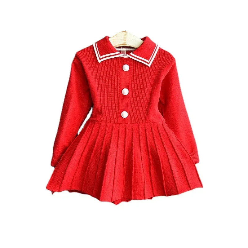 Kids Winter Sweaters Baby Girl Knitted Dress Fall Warm Autumn Girls Sweater Dress Outfits Dresses Toddler Girl Clothes 2-6Y