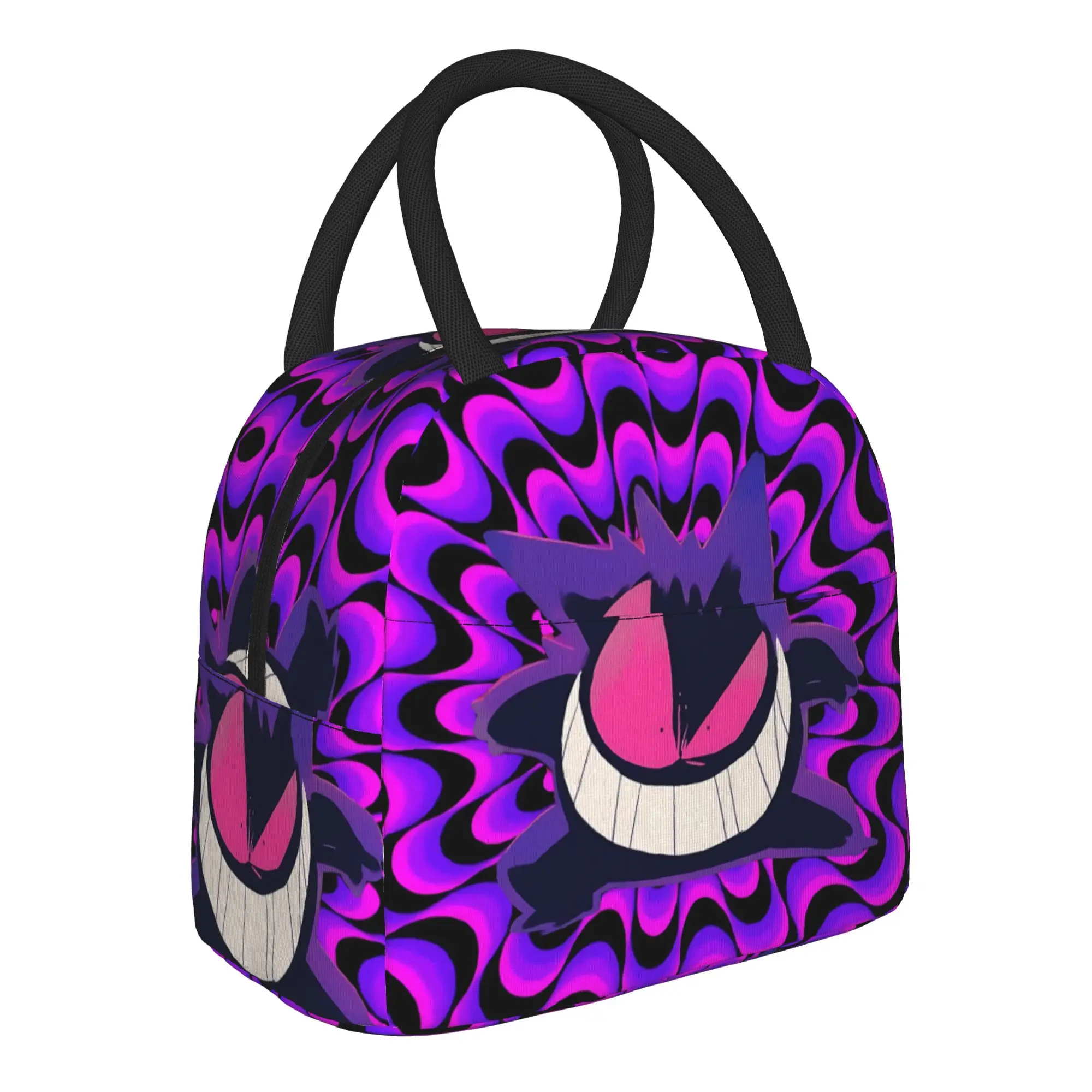 Pokemon Halloween Gengar Handbag Insulated Lunch Bag Insulation Bento Pack Rice Bag  bolsa Student Bento Lunch Handbag