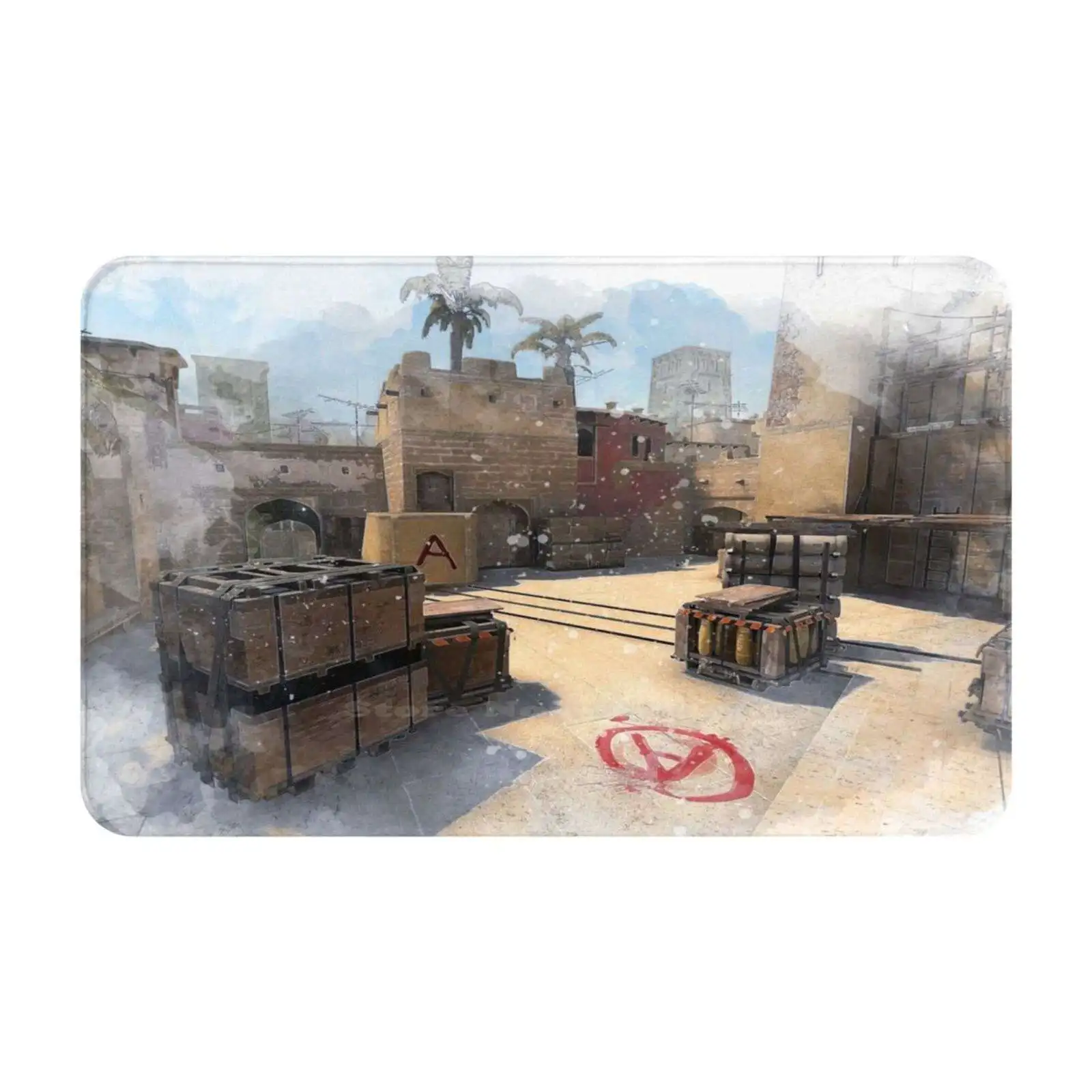 

Mirage Csgo Poster In Watercolour Poster T-Shirt Cotton Tshirt Cbble Csgo Cs Go Counter Strike Global Offensive Map Watercolour