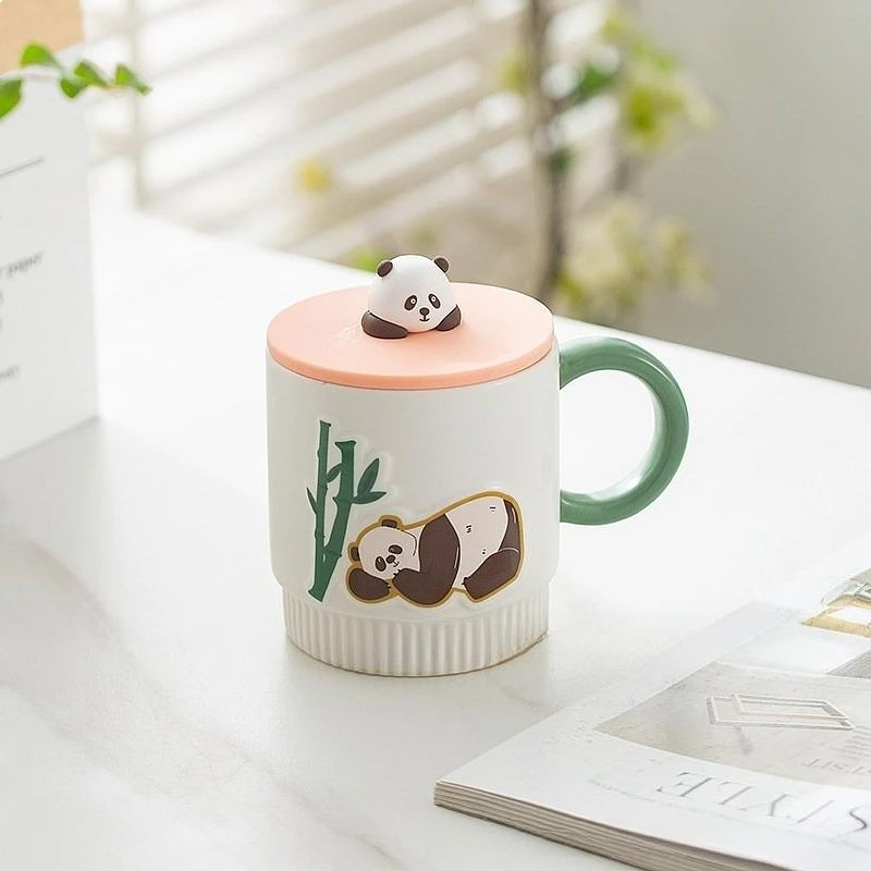 

Cute National Treasure Little Panda Ceramic Mug High Appearance Water Cup Souvenir Gift For Home Office Porcelain Drinkware Set