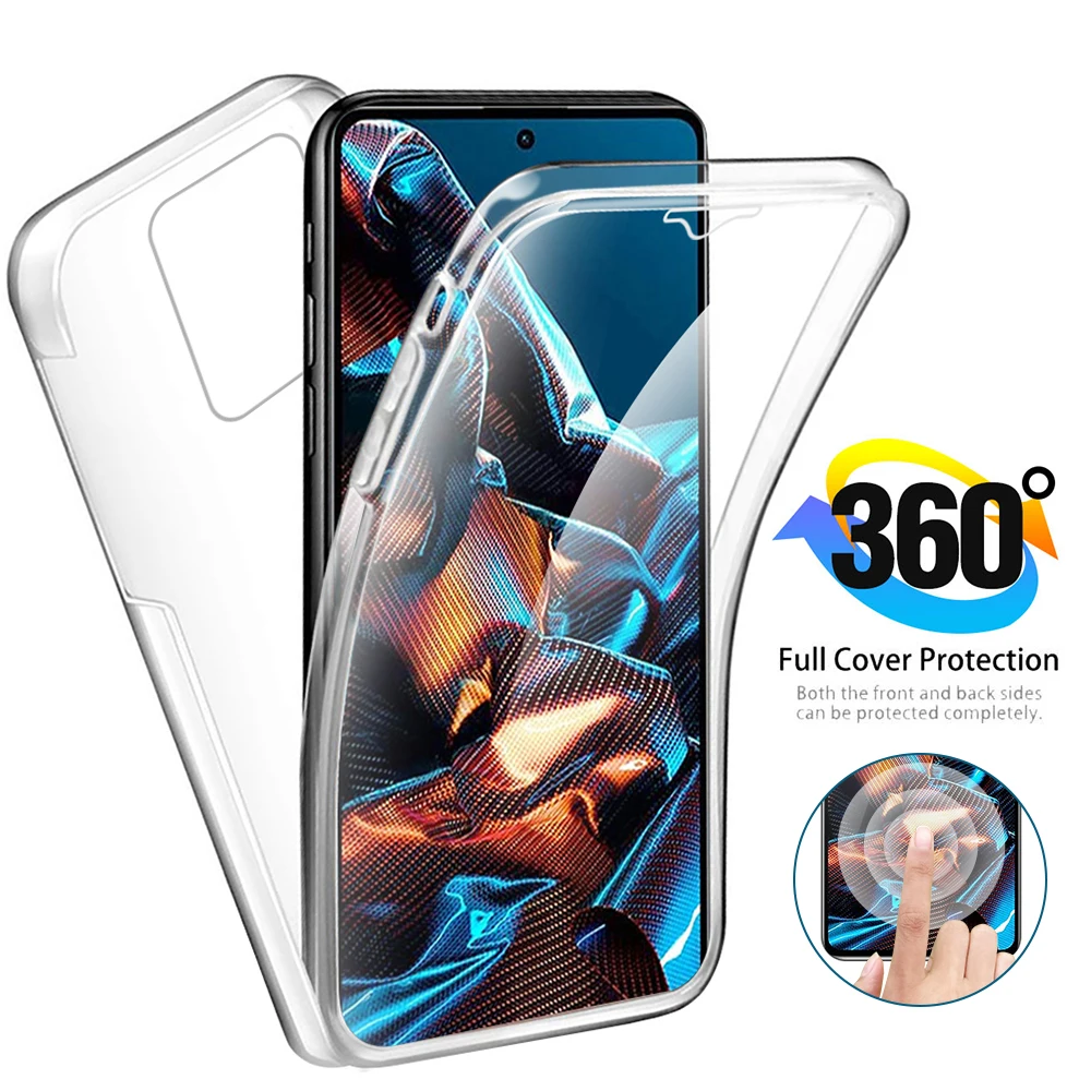 pocco X5Pro Fundas 360 Silicon TPU Front + PC Back Case For Xiaomi Poco X5 x 5 Pro Double Transparent Protection Full Body Cover